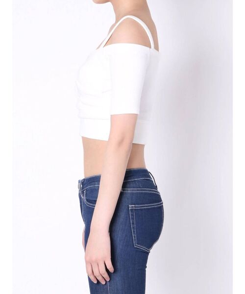 GYDA（ジェイダ）の「ハーフスリーブカシュクールデザインオフショルTOPS（Tシャツ/カットソー・レディース・ブラック/ベージュ/オフホワイト/ミント・FREE）」の20枚目の写真