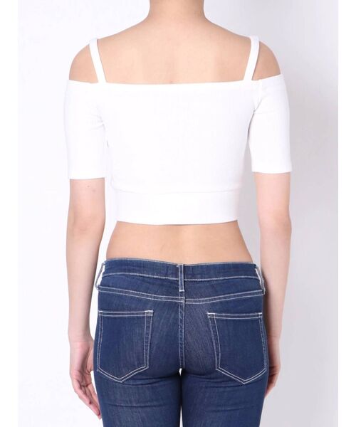 GYDA（ジェイダ）の「ハーフスリーブカシュクールデザインオフショルTOPS（Tシャツ/カットソー・レディース・ブラック/ベージュ/オフホワイト/ミント・FREE）」の21枚目の写真