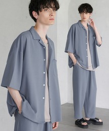 ASTRONOMY | 【セットアップ 3点セット】 ルーズシルエット半袖オープンカラーポケットシャツ & ロングタンクトップ & ワンタックルーズワイドバルーンテーパードパンツ(セットアップ)