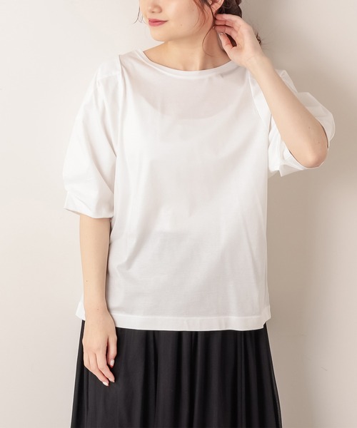 PUAL CE CIN（ピュアルセシン）の「シルケット袖ポリュームプルオーバー（Tシャツ/カットソー・レディース・ブラック/ピンク系その他/ミント/ホワイト・FREE）」の5枚目の写真