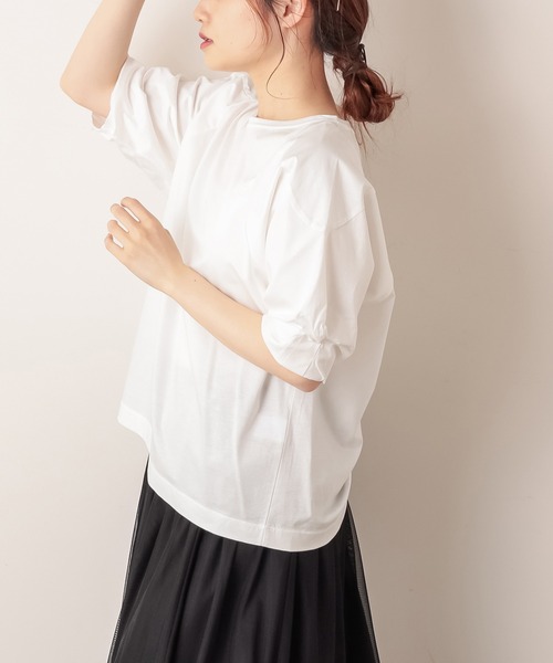 PUAL CE CIN（ピュアルセシン）の「シルケット袖ポリュームプルオーバー（Tシャツ/カットソー・レディース・ブラック/ピンク系その他/ミント/ホワイト・FREE）」の7枚目の写真