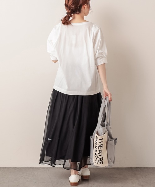 PUAL CE CIN（ピュアルセシン）の「シルケット袖ポリュームプルオーバー（Tシャツ/カットソー・レディース・ブラック/ピンク系その他/ミント/ホワイト・FREE）」の12枚目の写真