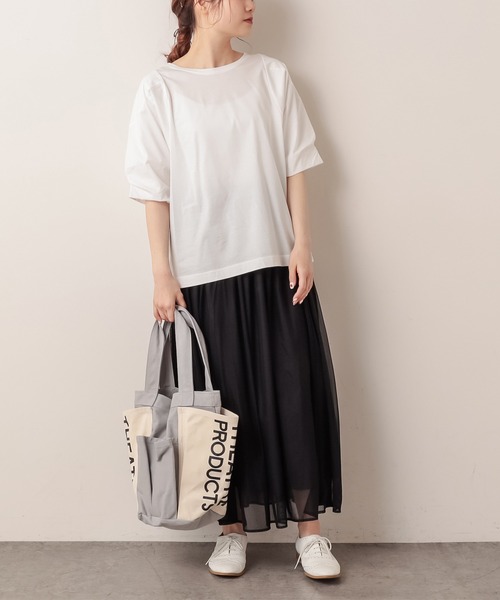 PUAL CE CIN（ピュアルセシン）の「シルケット袖ポリュームプルオーバー（Tシャツ/カットソー・レディース・ブラック/ピンク系その他/ミント/ホワイト・FREE）」の9枚目の写真