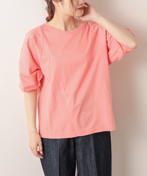 PUAL CE CIN（ピュアルセシン）の「シルケット袖ポリュームプルオーバー（Tシャツ/カットソー・レディース・ブラック/ピンク系その他/ミント/ホワイト・FREE）」の21枚目の写真