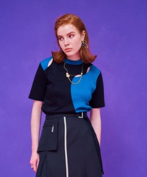 UNITED TOKYO | アートスリットパイピングトップス(Tシャツ/カットソー)