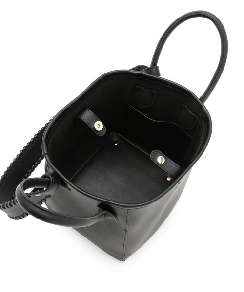 MADEMOISELLE ROPE'（マドモアゼル ロペ）の「【2WAY】ブランケットステッチショルダーミニトートバッグ（ショルダーバッグ・レディース・ブラック/ベージュ/キャメル・FREE）」の6枚目の写真