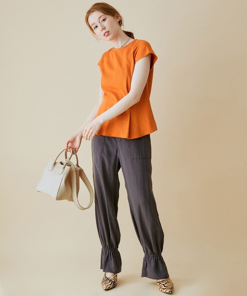 MADEMOISELLE ROPE'（マドモアゼル ロペ）の「【2WAY】ブランケットステッチショルダーミニトートバッグ（ショルダーバッグ・レディース・ブラック/ベージュ/キャメル・FREE）」の19枚目の写真