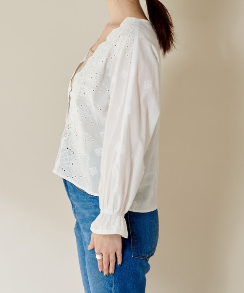 SHENERY（シーナリー）の「ドルマンレースブラウス（シャツ/ブラウス・レディース・ホワイト/ブラック・FREE）」の6枚目の写真