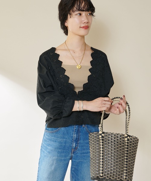 SHENERY（シーナリー）の「ドルマンレースブラウス（シャツ/ブラウス・レディース・ホワイト/ブラック・FREE）」の9枚目の写真