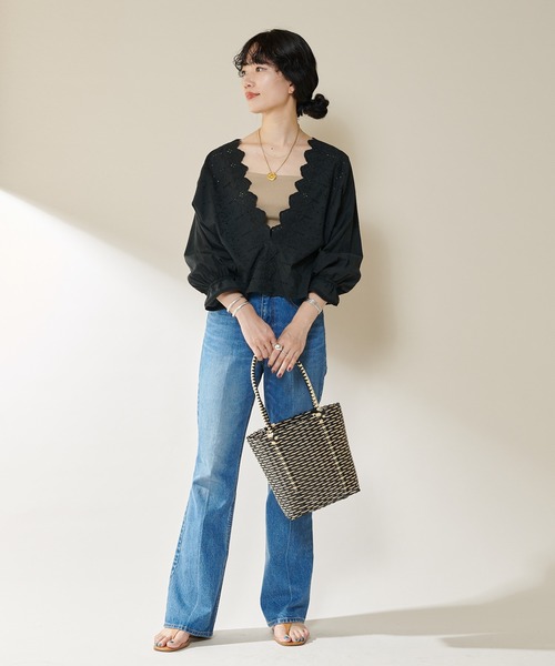 SHENERY（シーナリー）の「ドルマンレースブラウス（シャツ/ブラウス・レディース・ホワイト/ブラック・FREE）」の14枚目の写真