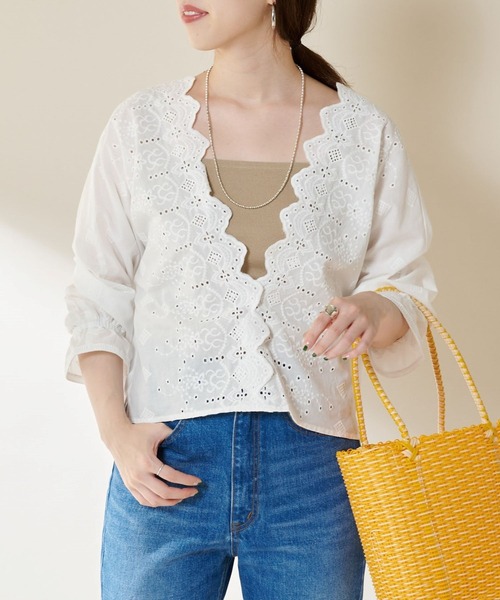 SHENERY（シーナリー）の「ドルマンレースブラウス（シャツ/ブラウス・レディース・ホワイト/ブラック・FREE）」の7枚目の写真