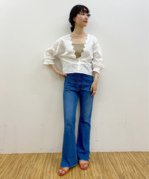 SHENERY（シーナリー）の「ドルマンレースブラウス（シャツ/ブラウス・レディース・ホワイト/ブラック・FREE）」の8枚目の写真