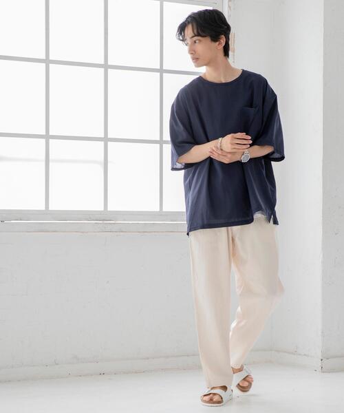 coen（コーエン）の「ポリワッシャーフハクTシャツ（Tシャツ/カットソー・メンズ・ベージュ/ネイビー・X-LARGE/LARGE/MEDIUM/SMALL）」の10枚目の写真