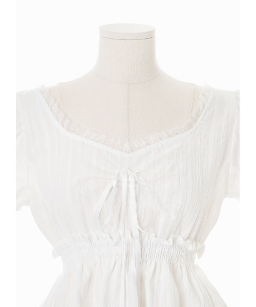 chuu（チュー）の「CHUU シャーリングブラウス（シャツ/ブラウス・レディース・アイボリー/ブラック・FREE）」の18枚目の写真