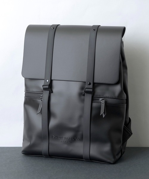 GASTON LUGA(ガストンルーガ)の「【Gaston Luga】Splash PU Leather BackPack(バックパック/リュック・メンズ・グレー/ブラック/ブラック系その他・FREE)」の1枚目の写真
