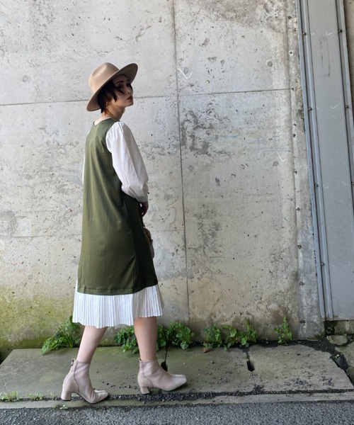 deux amour（ドゥーザムール）の「サイドプリーツドッキングワンピース（シャツワンピース・レディース・ブラック/ブラウン/カーキ・MEDIUM）」の22枚目の写真