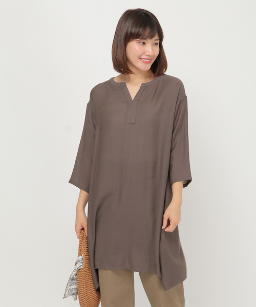 LBC（エルビーシー）の「RNワッシャーカフタンチュニック（チュニック・レディース・ブラック/チャコールグレー/ブルー・M）」の3枚目の写真