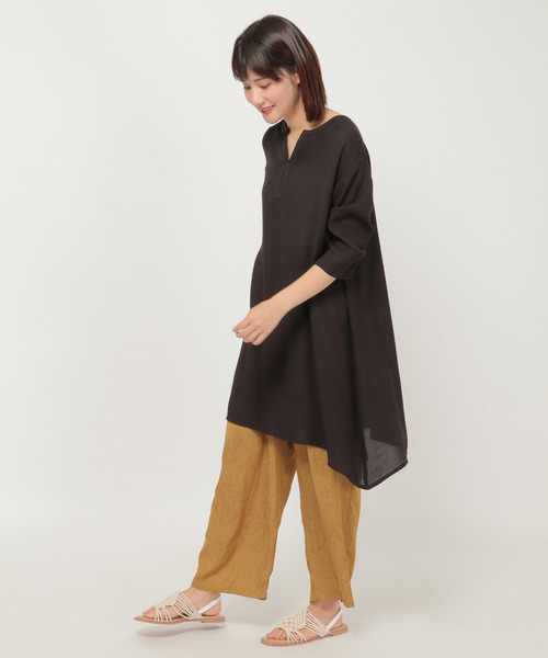 LBC（エルビーシー）の「RNワッシャーカフタンチュニック（チュニック・レディース・ブラック/チャコールグレー/ブルー・M）」の2枚目の写真