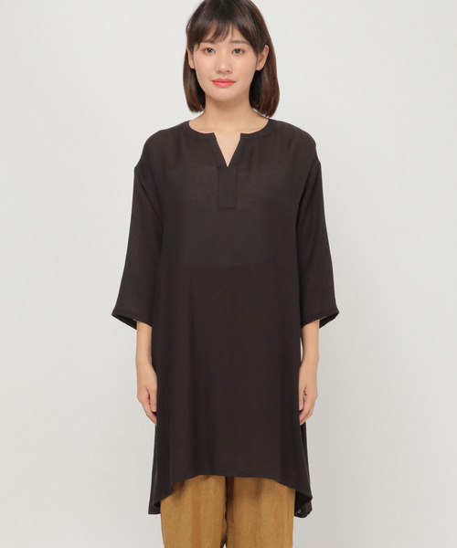 LBC（エルビーシー）の「RNワッシャーカフタンチュニック（チュニック・レディース・ブラック/チャコールグレー/ブルー・M）」の6枚目の写真