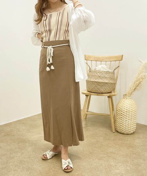 apres jour clair（アプレジュールクレア）の「【apres jour clair】マルチストライプニットタンク【ZOZOTOWN限定アイテム】（タンクトップ・レディース・ミント/ブラウン系その他/ベージュ・X-LARGE/フリー）」の10枚目の写真