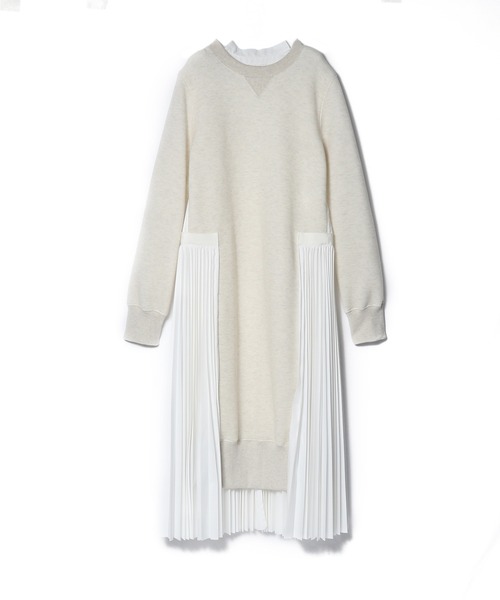 Sacai(サカイ)の「SACAI / ニットコンビプリーツワンピース(ワンピース・レディース・アイボリー/ブラック・1)」の2枚目の写真