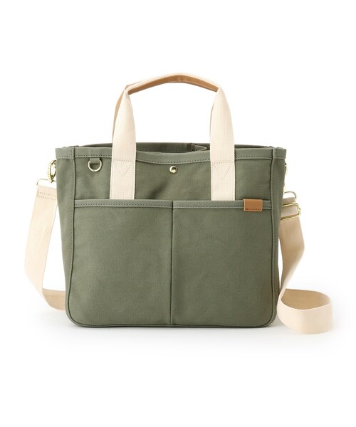 DRESKIP(ドレスキップ)の「◆2層整理整頓できちゃうトート(トートバッグ・レディース・アイボリー/カーキ/チャコールグレー・00)」の3枚目の写真