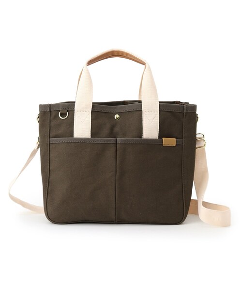 DRESKIP(ドレスキップ)の「◆2層整理整頓できちゃうトート(トートバッグ・レディース・アイボリー/カーキ/チャコールグレー・00)」の2枚目の写真