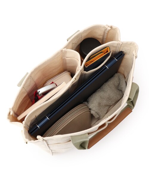 DRESKIP(ドレスキップ)の「◆2層整理整頓できちゃうトート(トートバッグ・レディース・アイボリー/カーキ/チャコールグレー・00)」の10枚目の写真