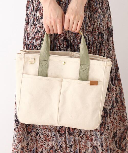 DRESKIP(ドレスキップ)の「◆2層整理整頓できちゃうトート(トートバッグ・レディース・アイボリー/カーキ/チャコールグレー・00)」の4枚目の写真