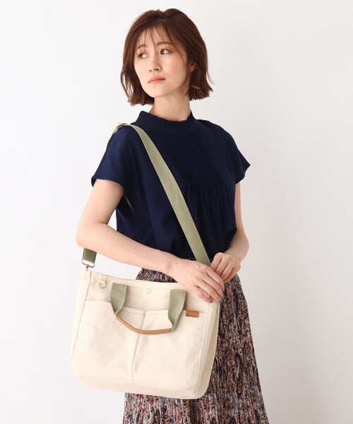 DRESKIP(ドレスキップ)の「◆2層整理整頓できちゃうトート(トートバッグ・レディース・アイボリー/カーキ/チャコールグレー・00)」の5枚目の写真