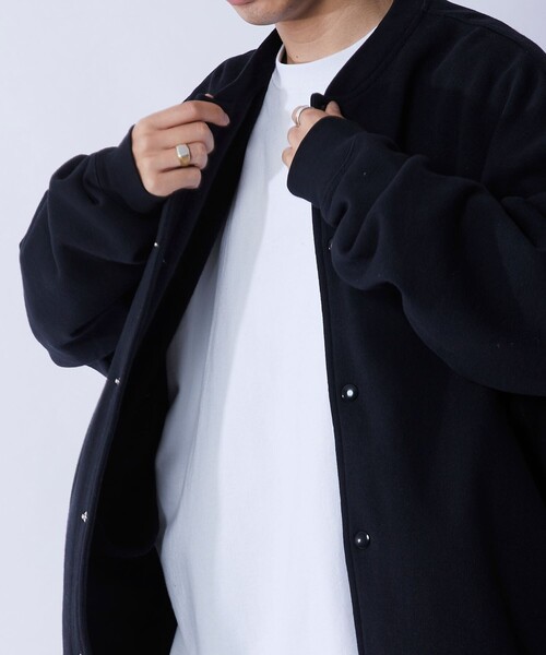 FREAK'S STORE（フリークスストア）の「WEB限定 ビッグシルエット スウェットスナップカーディガン/裏起毛/セットアップ対応（スウェット・メンズ・ブラック/ネイビー/杢グレー/グレイッシュベージュ/ブラウン・SMALL/MEDIUM/LARGE/X-LARGE）」の13枚目の写真