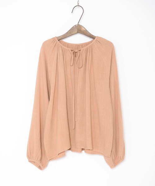 Crisp yours(クリスプユアーズ)の「リボンスモックブラウス(シャツ/ブラウス・レディース・ブラック/サーモンピンク・FREE)」の20枚目の写真