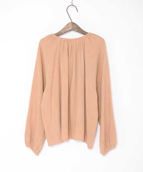 Crisp yours(クリスプユアーズ)の「リボンスモックブラウス(シャツ/ブラウス・レディース・ブラック/サーモンピンク・FREE)」の21枚目の写真