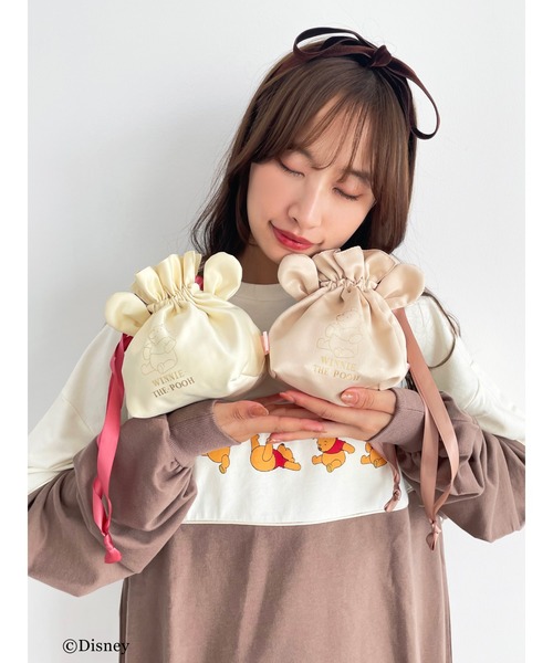 Honey Salon（ハニーサロン）の「Winnie the Pooh/巾着ポーチ（ポーチ・レディース・ベージュ/ライトイエロー・FREE）」の11枚目の写真