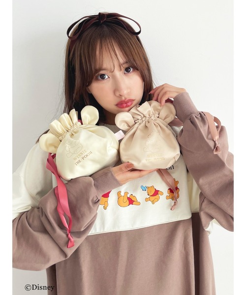 Honey Salon（ハニーサロン）の「Winnie the Pooh/巾着ポーチ（ポーチ・レディース・ベージュ/ライトイエロー・FREE）」の22枚目の写真