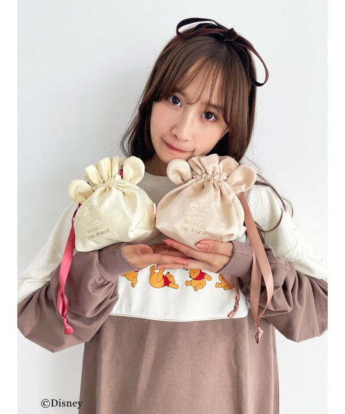 Honey Salon（ハニーサロン）の「Winnie the Pooh/巾着ポーチ（ポーチ・レディース・ベージュ/ライトイエロー・FREE）」の17枚目の写真