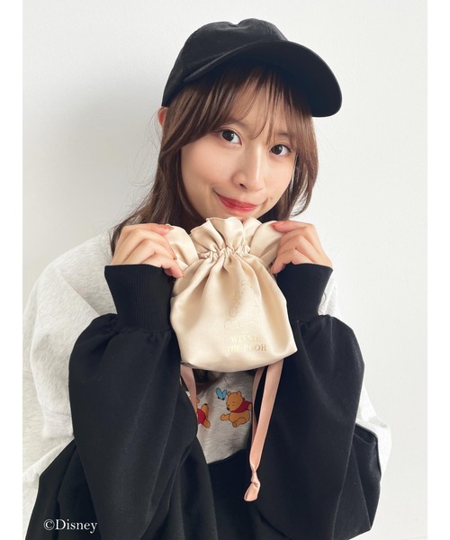 Honey Salon（ハニーサロン）の「Winnie the Pooh/巾着ポーチ（ポーチ・レディース・ベージュ/ライトイエロー・FREE）」の6枚目の写真