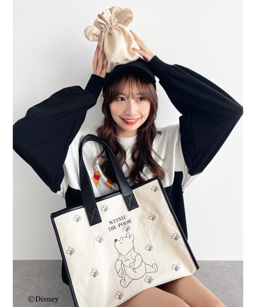 Honey Salon（ハニーサロン）の「Winnie the Pooh/巾着ポーチ（ポーチ・レディース・ベージュ/ライトイエロー・FREE）」の15枚目の写真