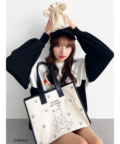 Honey Salon（ハニーサロン）の「Winnie the Pooh/巾着ポーチ（ポーチ・レディース・ベージュ/ライトイエロー・FREE）」の20枚目の写真