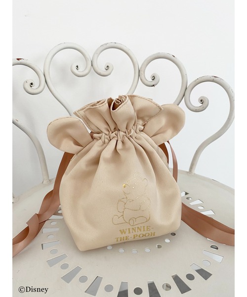 Honey Salon（ハニーサロン）の「Winnie the Pooh/巾着ポーチ（ポーチ・レディース・ベージュ/ライトイエロー・FREE）」の4枚目の写真