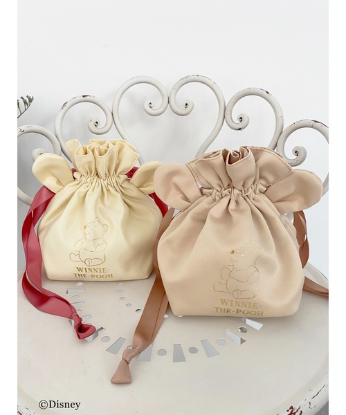 Honey Salon（ハニーサロン）の「Winnie the Pooh/巾着ポーチ（ポーチ・レディース・ベージュ/ライトイエロー・FREE）」の13枚目の写真