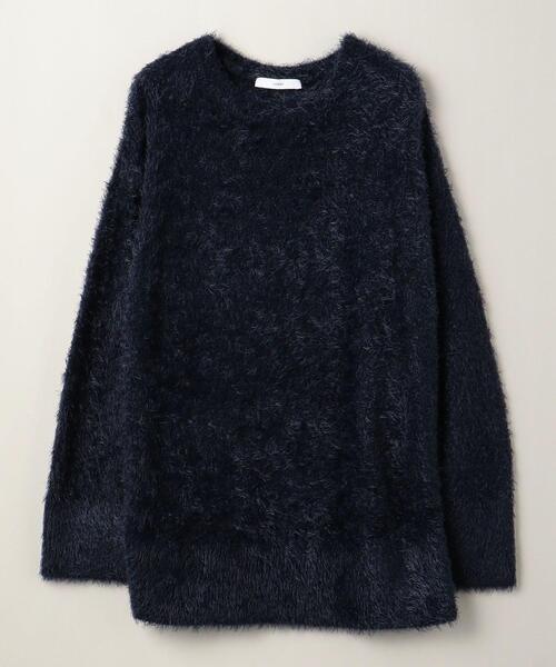 ASTRAET（アストラット）の「＜ASTRAET（アストラット）＞7G シャギー クルーネックニット+スヌード（ニット/セーター・レディース・イエロー/ライトブルー/ネイビー・FREE）」の4枚目の写真