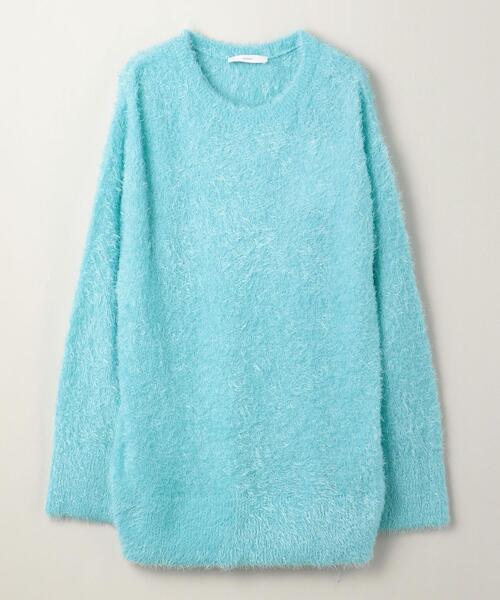 ASTRAET（アストラット）の「＜ASTRAET（アストラット）＞7G シャギー クルーネックニット+スヌード（ニット/セーター・レディース・イエロー/ライトブルー/ネイビー・FREE）」の6枚目の写真