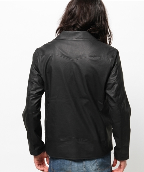 WEGO(ウィゴー)の「WEGO/フェイクレザーダブルライダースジャケット(ライダースジャケット・メンズ・ブラック/ベージュ・MEDIUM/LARGE)」の12枚目の写真