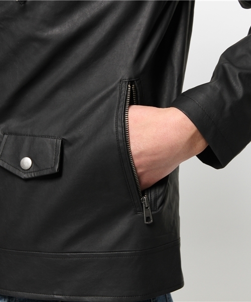 WEGO(ウィゴー)の「WEGO/フェイクレザーダブルライダースジャケット(ライダースジャケット・メンズ・ブラック/ベージュ・MEDIUM/LARGE)」の16枚目の写真