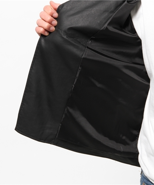 WEGO(ウィゴー)の「WEGO/フェイクレザーダブルライダースジャケット(ライダースジャケット・メンズ・ブラック/ベージュ・MEDIUM/LARGE)」の8枚目の写真