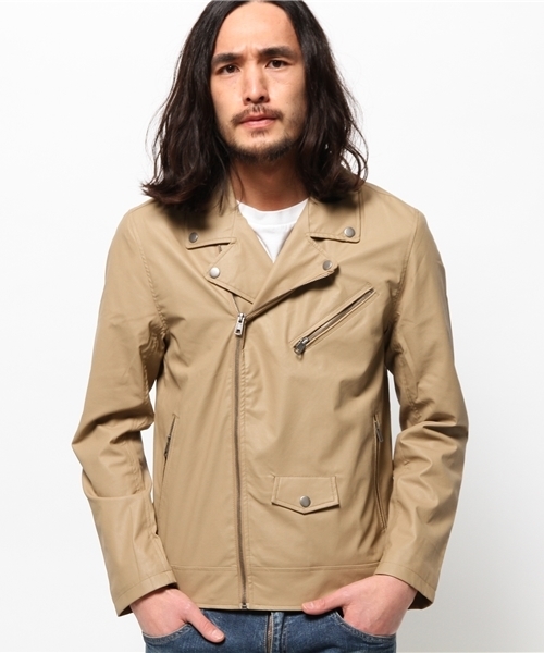 WEGO(ウィゴー)の「WEGO/フェイクレザーダブルライダースジャケット(ライダースジャケット・メンズ・ブラック/ベージュ・MEDIUM/LARGE)」の10枚目の写真