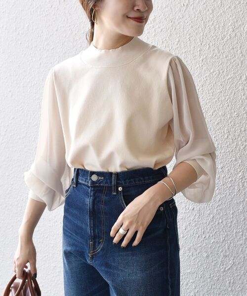 SHIPS（シップス）の「【WEB限定】〈手洗い可能〉シフォンスリーブ