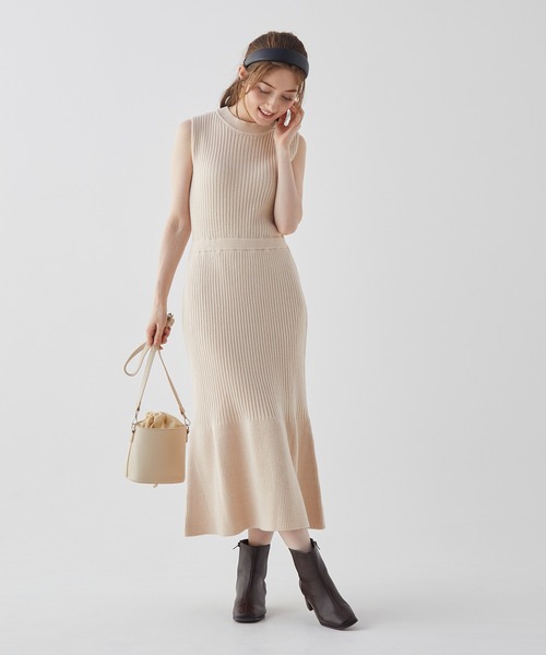 BE RADIANCE（ビーラディエンス）の「ニットセットワンピース（ワンピース・レディース・ライトベージュ/ブルー/ピンク・FREE）」の15枚目の写真