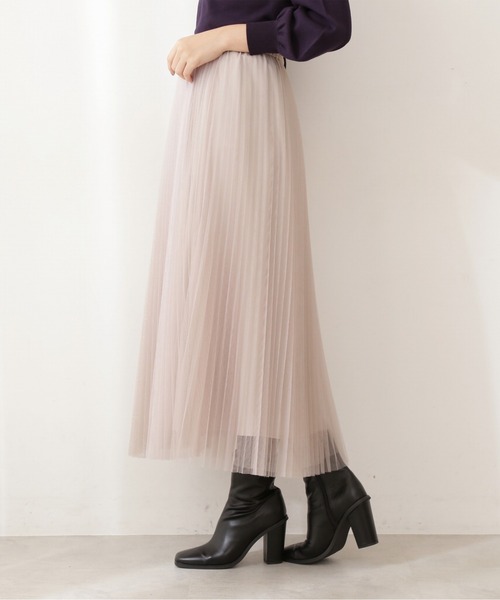 PROPORTION BODY DRESSING（プロポーションボディドレッシング）の「＜Ｅ＞チュールプリーツスカート / 1211227900（スカート・レディース・ベージュ/ダークグレー・MEDIUM/SMALL）」の10枚目の写真